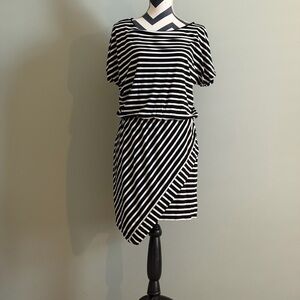 White House Black Market Black & White Striped Mini Dress